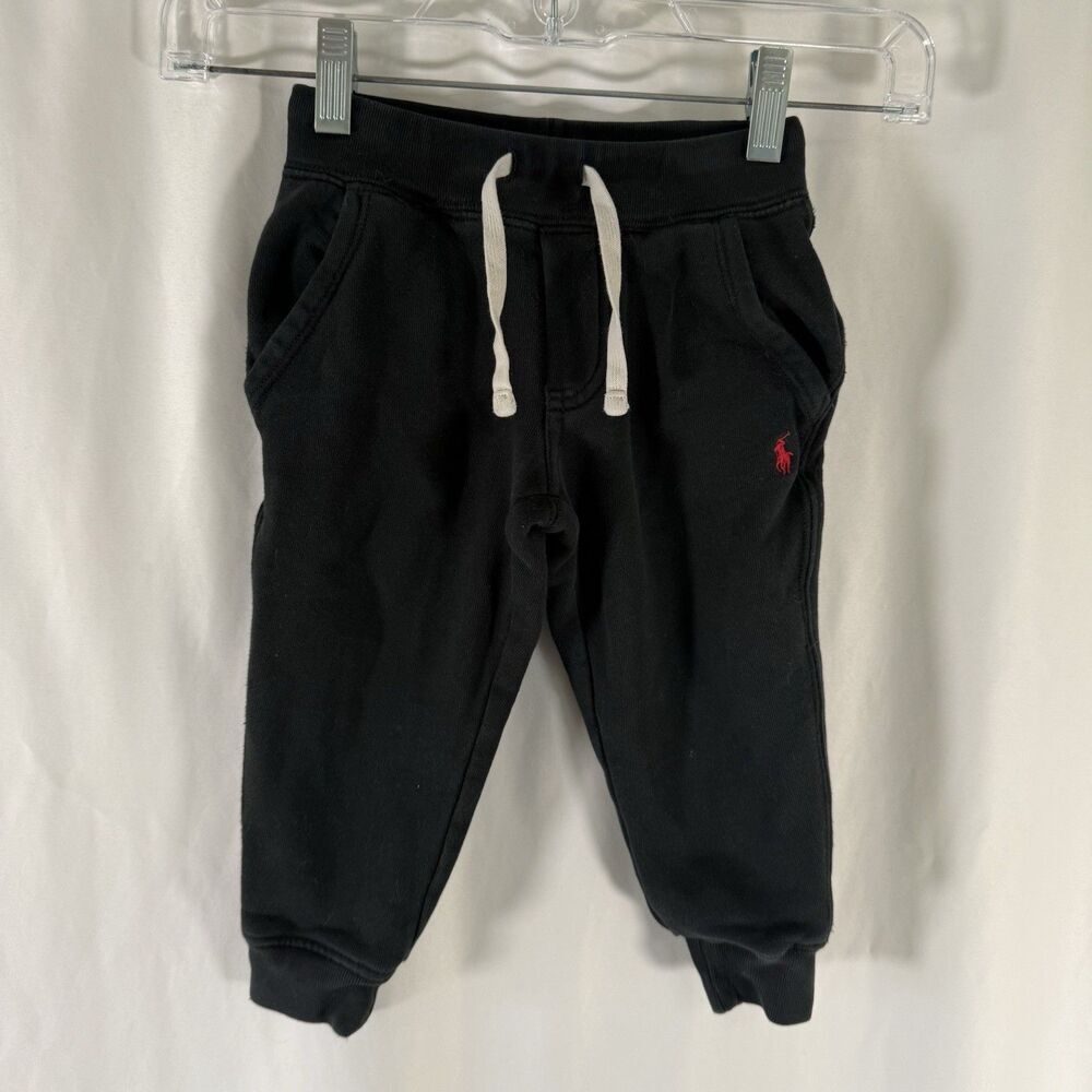 Polo Ralph Lauren Sweatpants Boys 2T Black Joggers Pull On Pockets
